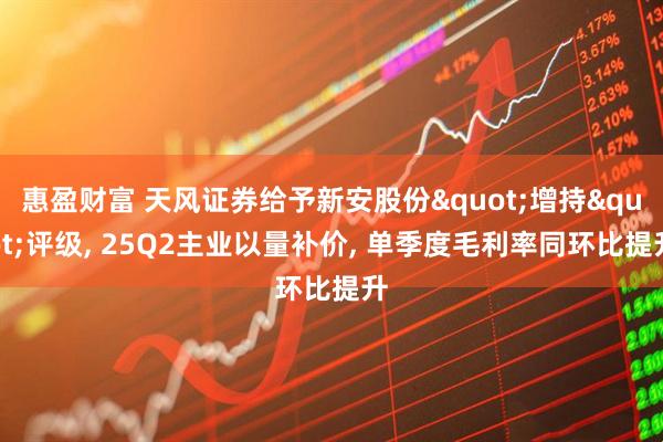 惠盈财富 天风证券给予新安股份"增持"评级, 25Q2主业以量补价, 单季度毛利率同环比提升