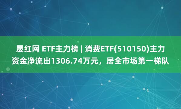 晟红网 ETF主力榜 | 消费ETF(510150)主力资金净流出1306.74万元，居全市场第一梯队
