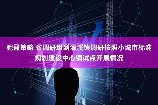 驰盈策略 省调研组到清溪镇调研按照小城市标准规划建设中心镇试点开展情况