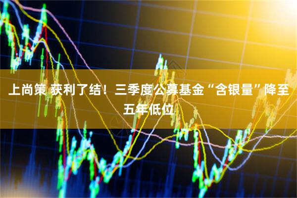 上尚策 获利了结！三季度公募基金“含银量”降至五年低位